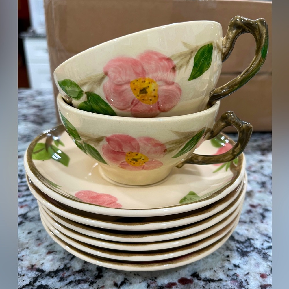 Franciscan Desert Rose Cup & Saucer        16-pc Lot to collect or replace, CA